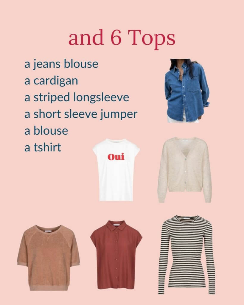 select 6 tops for your spring capsule wardrobe
